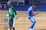 Rajvardhan Hangargekar celebrates after taiking a wicket against Pakistan A in the ACC Emerging Asia Cup 2023 (Image Credits: Rajvardhan Hangargekar's Instagram)